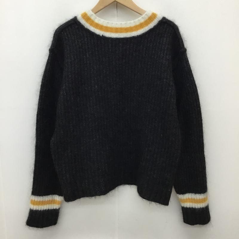 ステューシー STUSSY ニット、セーター 長袖 MOHAIR TENNIS モヘア テニスセーター L 無地 黒 / ブラック / メンズ USED 古着 中古 10136312