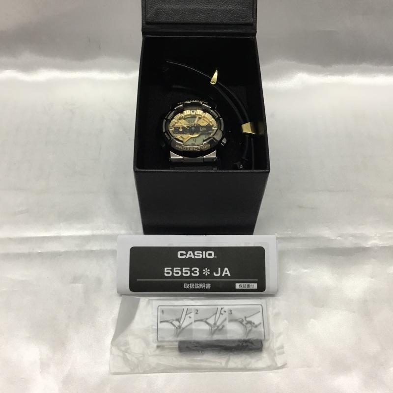 ジーショック G-SHOCK 腕時計 アナログ(クォーツ式) GM-110NE ニューエラ NEW ERA 箱有 デジタル ロゴ、文字 黒 / ブラック / X 金 / ゴールド / メンズ USED 古着 中古 10109233