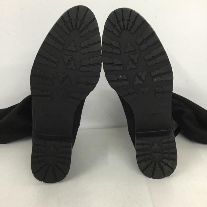 ザラベーシック ZARA BASIC ブーツ ニーハイブーツ 6060 301 040 ストレッチロングブーツ EU39 無地 黒 / ブラック / レディース USED 古着 中古 10131042