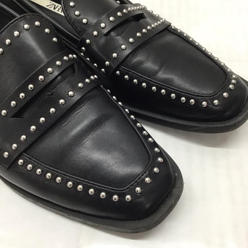 ザラ ZARA ローファー ローファー 3501 710 040 スタッズ EU36 無地 黒 / ブラック / レディース USED 古着 中古 10121625