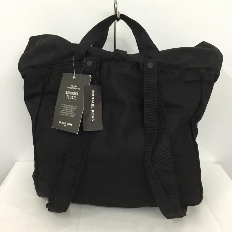 マイケルコース MICHAEL KORS リュックサック、デイパック リュックサック、デイバッグ 37T8LKPN2O KENT PACKABLE SHOPPER TOTE 折り畳み タグ付き カモフラージュ柄・迷彩 黒 / ブラック / メンズ USED 古着 中古 10136704