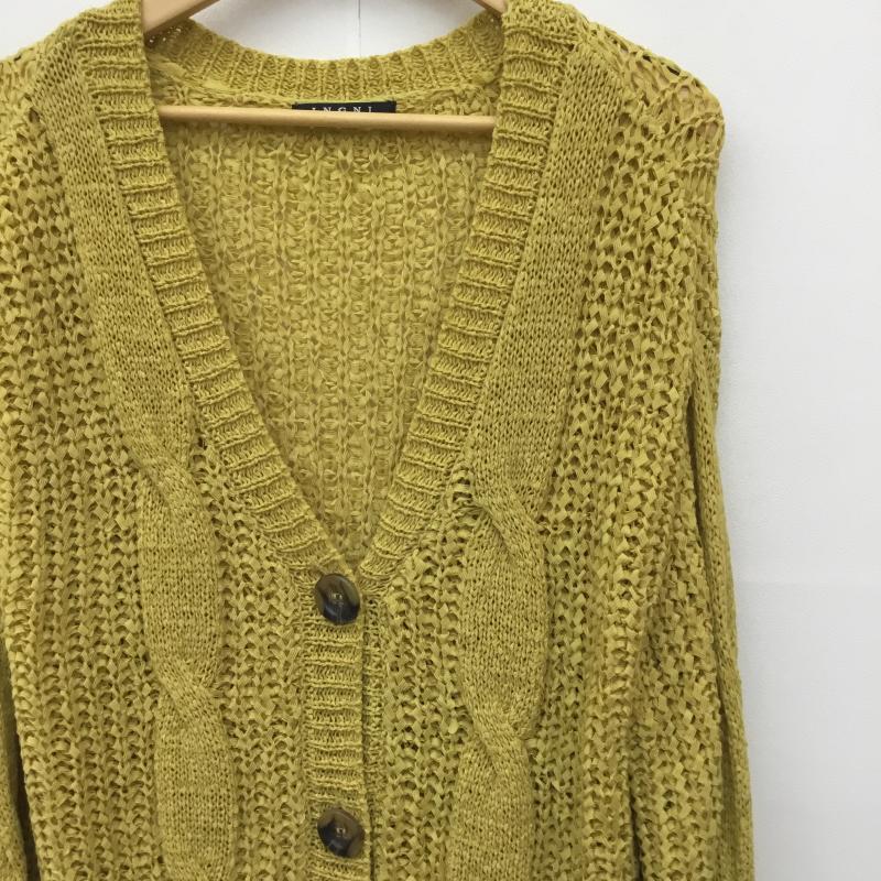 イング INGNI カーディガン 長袖 M 無地 黄 / イエロー / レディース USED 古着 中古 10134391