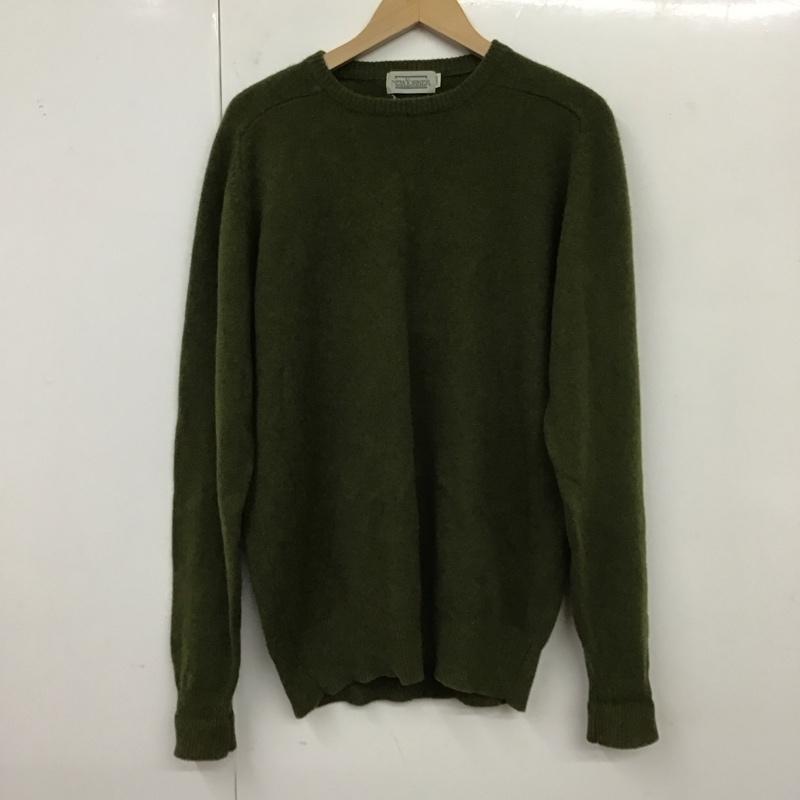 ニューヨーカー NEWYORKER ニット、セーター 長袖 L 無地 緑 / グリーン / メンズ USED 古着 中古 10120194