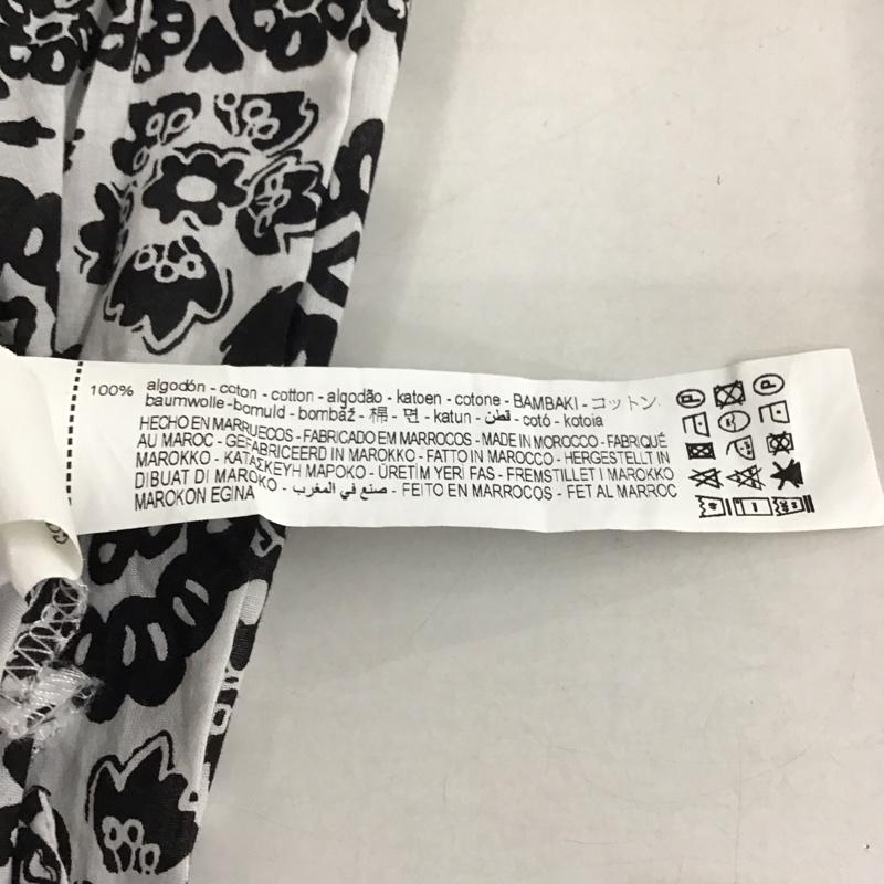 ザラ ZARA シャツ、ブラウス 長袖 M 総柄 白 / ホワイト / X 黒 / ブラック / レディース USED 古着 中古 10136608