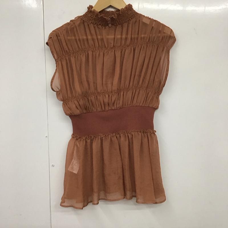 リリー ブラウン Lily Brown カットソー 半袖 LWFT214037\ ウエストリブシャーリングトップス 無地 茶 / ブラウン / レディース USED 古着 中古 10131180