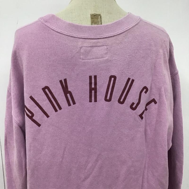 ピンクハウス PINK HOUSE トレーナー 長袖 長袖トレーナー スウェット クルーネック リブスウェットカットソー L ロゴ、文字 桃 / ピンク / レディース USED 古着 中古 10117315