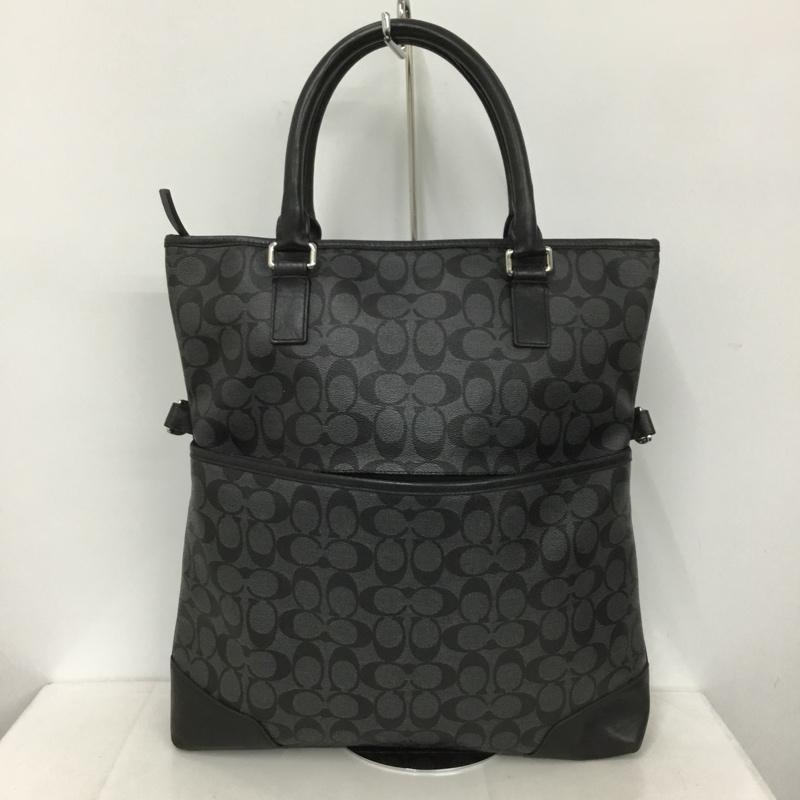 コーチ COACH トートバッグ トートバッグ F71103 シグネチャー ロゴ、文字 黒 / ブラック / メンズ USED 古着 中古 10133828