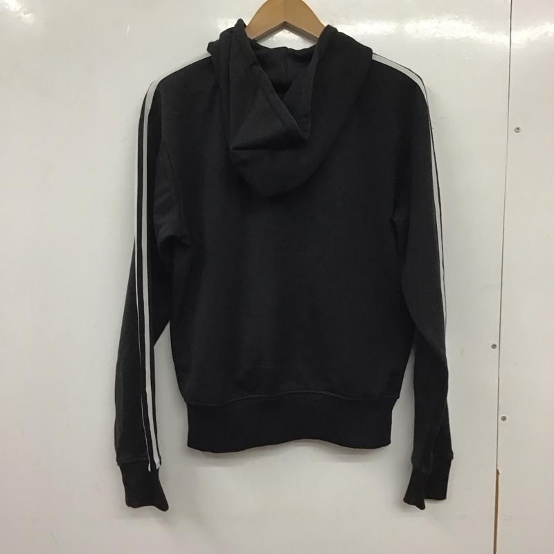 アディダス adidas パーカー 長袖 ジップアップパーカー アウター ジップアップジャケット L ロゴ、文字 白 / ホワイト / X 黒 / ブラック / メンズ USED 古着 中古 10137188