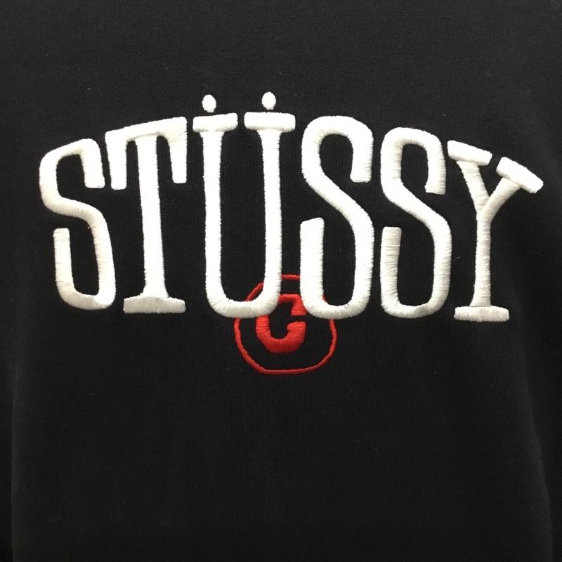 ステューシー STUSSY パーカー 長袖 長袖パーカー フード付きパーカー プリントスウェット トレーナー M ロゴ、文字 黒 / ブラック /  メンズ USED 古着 中古 10117092