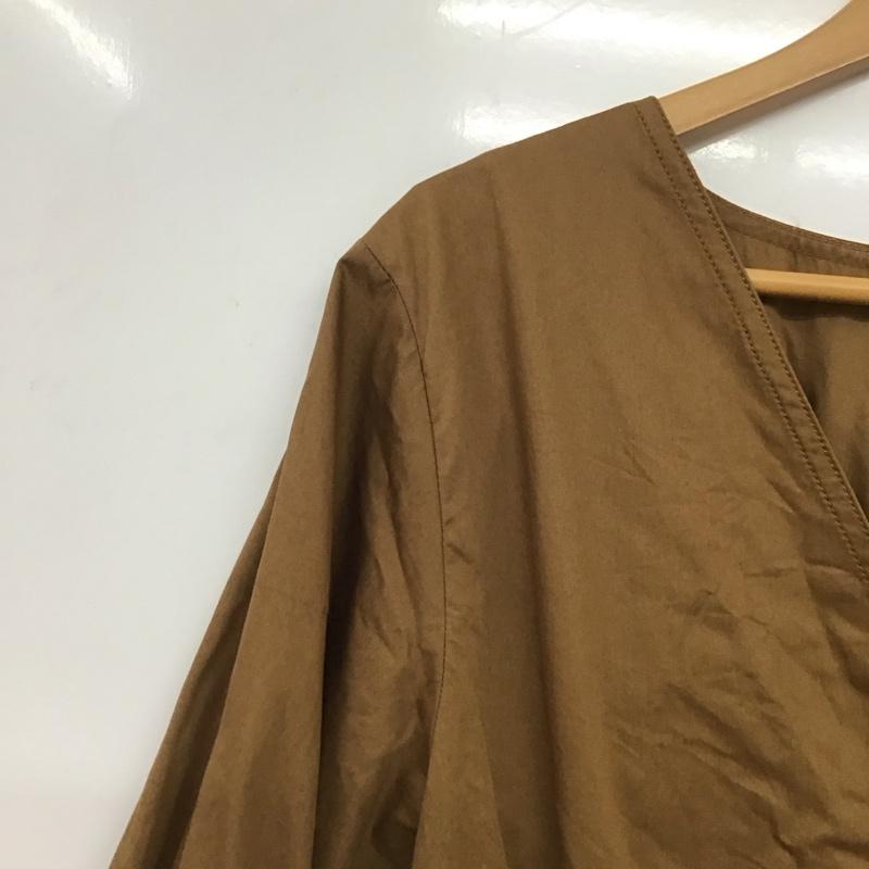 ザラティーアールエフ ZARA TRF ワンピース ロングスカート 長袖シャツロングワンピース 前開 フレアスカート L 無地 茶 / ブラウン / レディース USED 古着 中古 10134321
