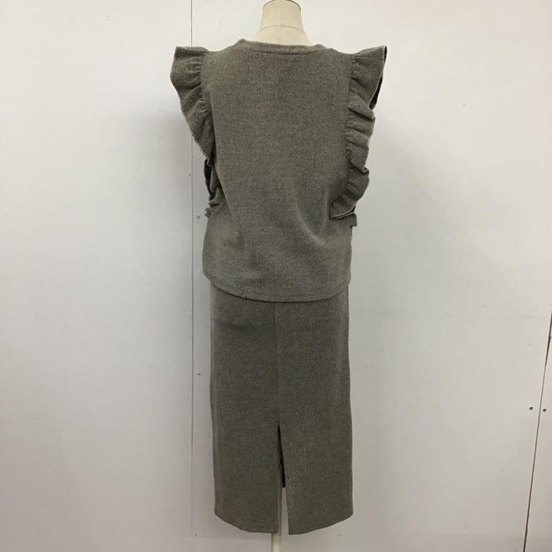 ザラ ZARA セットアップ セットアップ ノースリーブ タイトスカート セット スリット M 無地 灰 / グレー / レディース USED 古着 中古 10122025