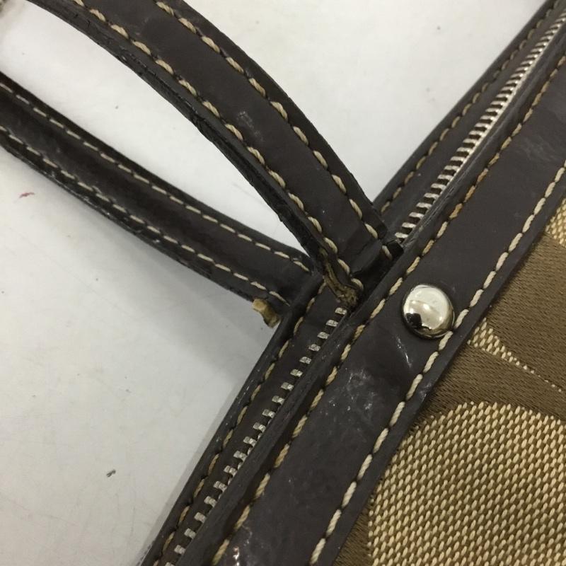 コーチ COACH トートバッグ トートバッグ F19046 ロゴ、文字 茶 / ブラウン / X ベージュ / ベージュ / レディース USED 古着 中古 10138050
