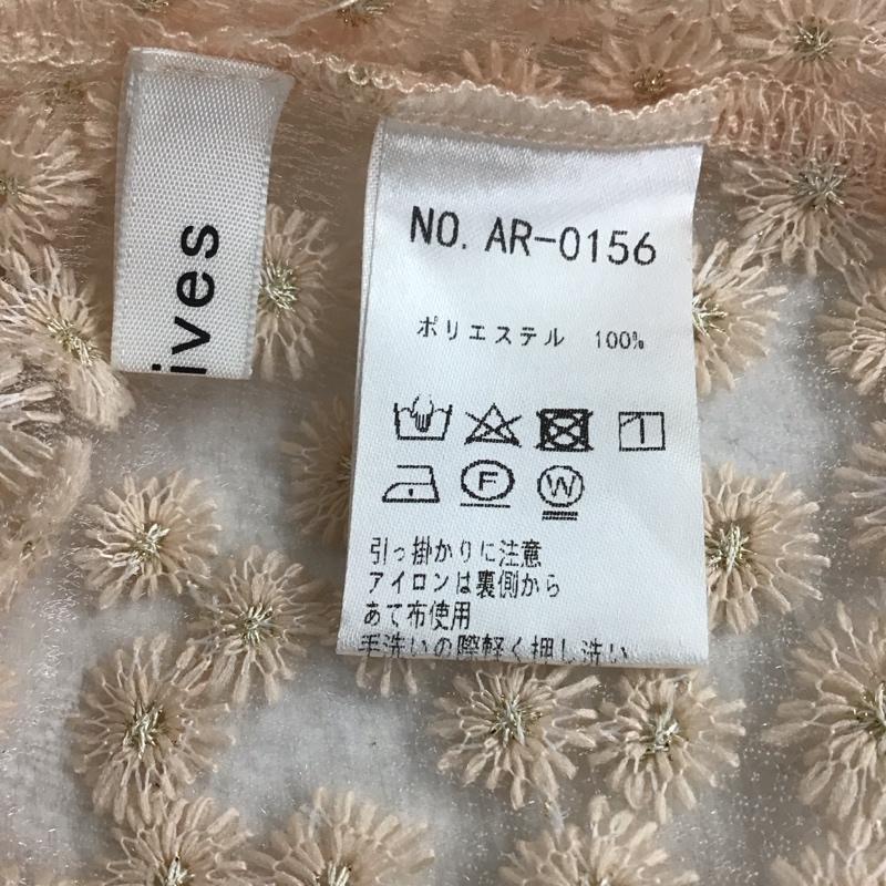 アルシーヴ archives カットソー 半袖 刺繍 桃 / ピンク / レディース USED 古着 中古 10133307
