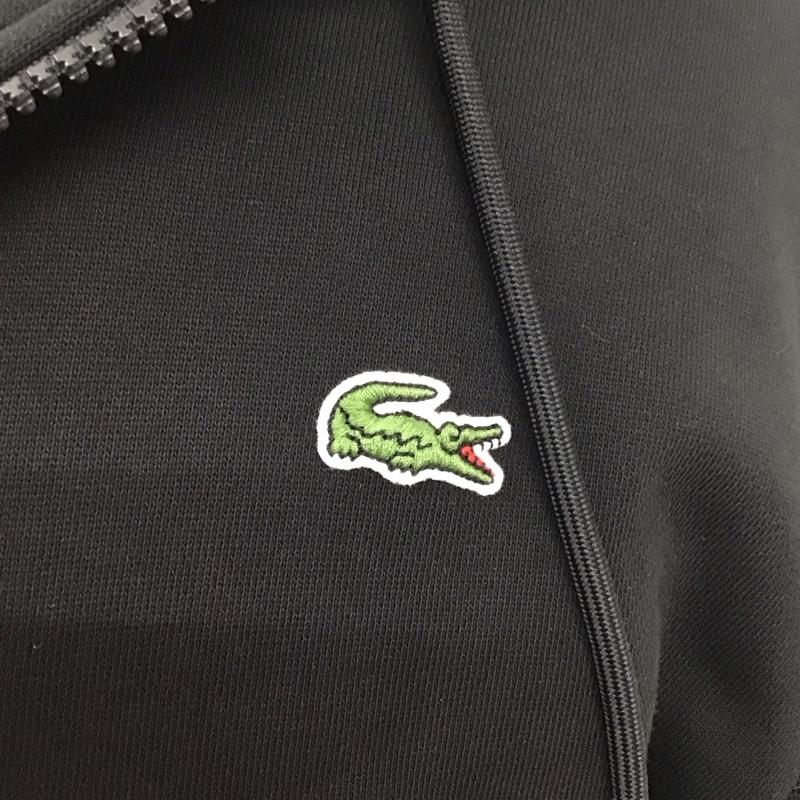 ラコステ LACOSTE パーカー 長袖 長袖パーカー ジップアップパーカー スウェット 6 ロゴ、文字 黒 / ブラック /  メンズ USED 古着 中古 10124925