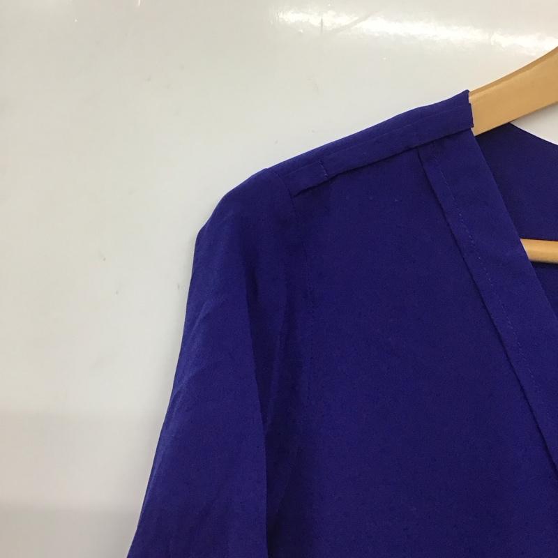 ザラ ZARA カットソー 長袖 3666 153 420 Vネック M 無地 青 / ブルー / レディース USED 古着 中古 10133707