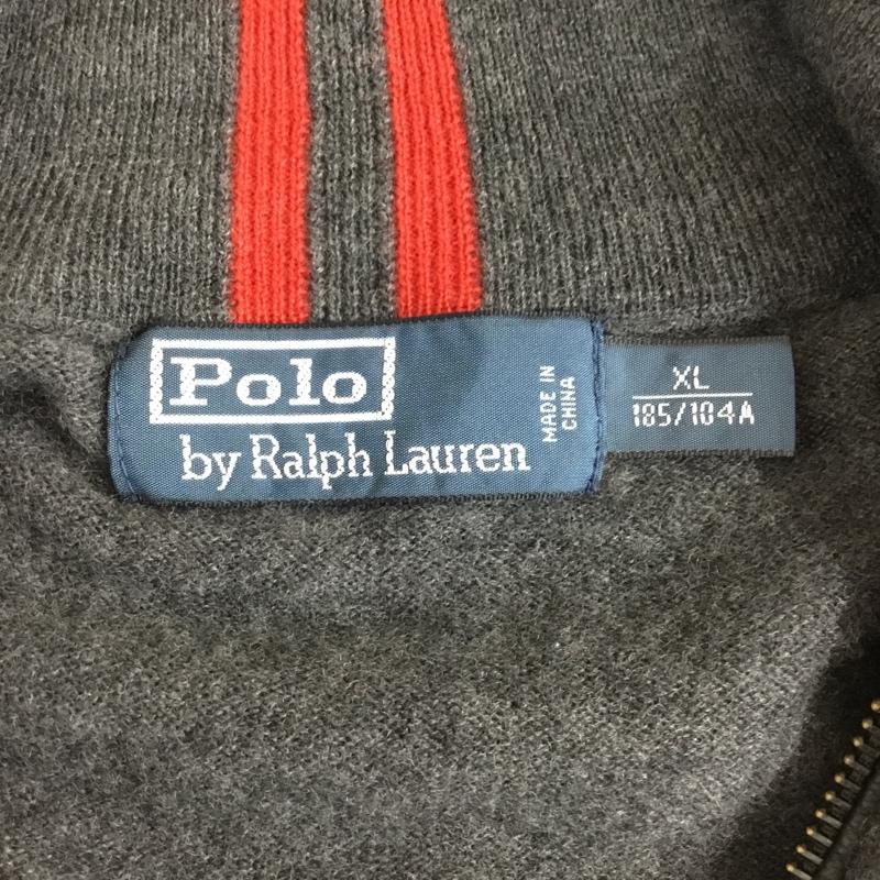 ポロバイラルフローレン Polo by RALPH LAUREN ニット、セーター 長袖 長袖ニットカットソー ニット セーター ジップネックニット リブニット XL 無地 灰 / グレー / メンズ USED 古着 中古 10110039
