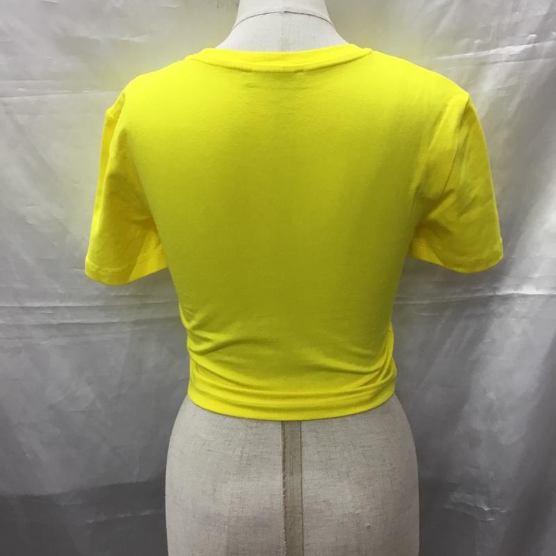 ザラ ZARA Tシャツ 半袖 2335 159 300 ショート丈 クロップド丈 XS 無地 黄 / イエロー / レディース USED 古着 中古 10115558