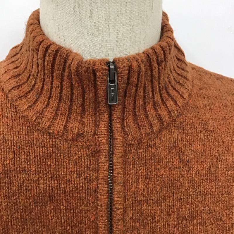 エルエルビーン L.L.Bean ニット、セーター 長袖 285327 ハーフジップ エルボーパッチ S 無地 橙 / オレンジ / メンズ USED 古着 中古 10111250