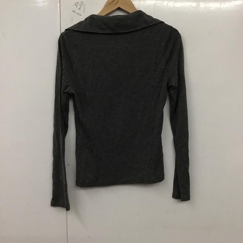 バーバリーロンドン Burberry London カットソー 長袖 FA072-638-06 カシュクール 襟付き 2 ワンポイント 灰 / グレー / レディース USED 古着 中古 10129210