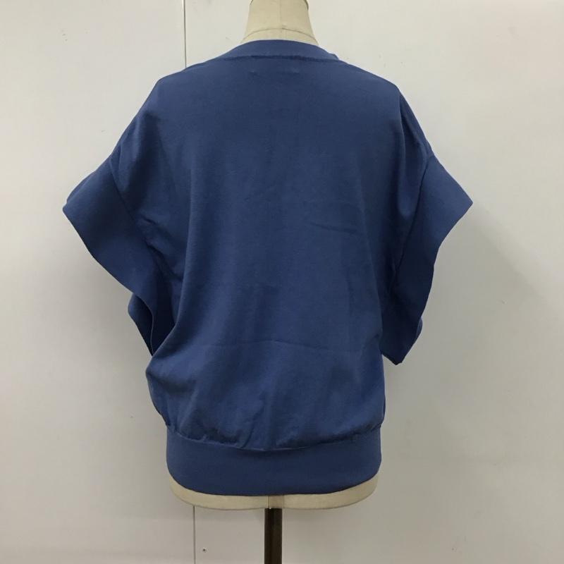 オペークドットクリップ OPAQUE.CLIP カットソー 半袖 半袖カットソー クルーネックカットソー 38 無地 青 / ブルー / レディース USED 古着 中古 10115914