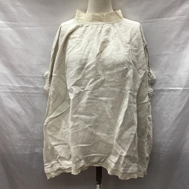 ひより HIYORI カットソー 半袖 TK425211 コットン リネン タグ付き M 無地 アイボリー / アイボリー / レディース USED 古着 中古 10123488