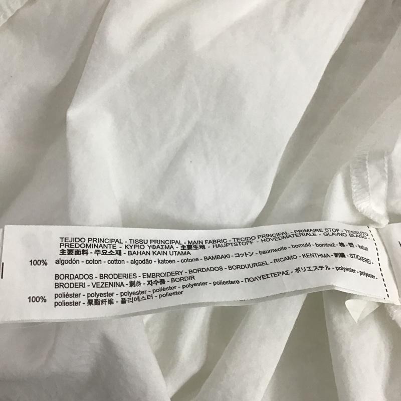 ザラ ZARA カットソー 長袖 7521 001 250 肩フリル M 刺繍 白 / ホワイト /  レディース USED 古着 中古 10107149