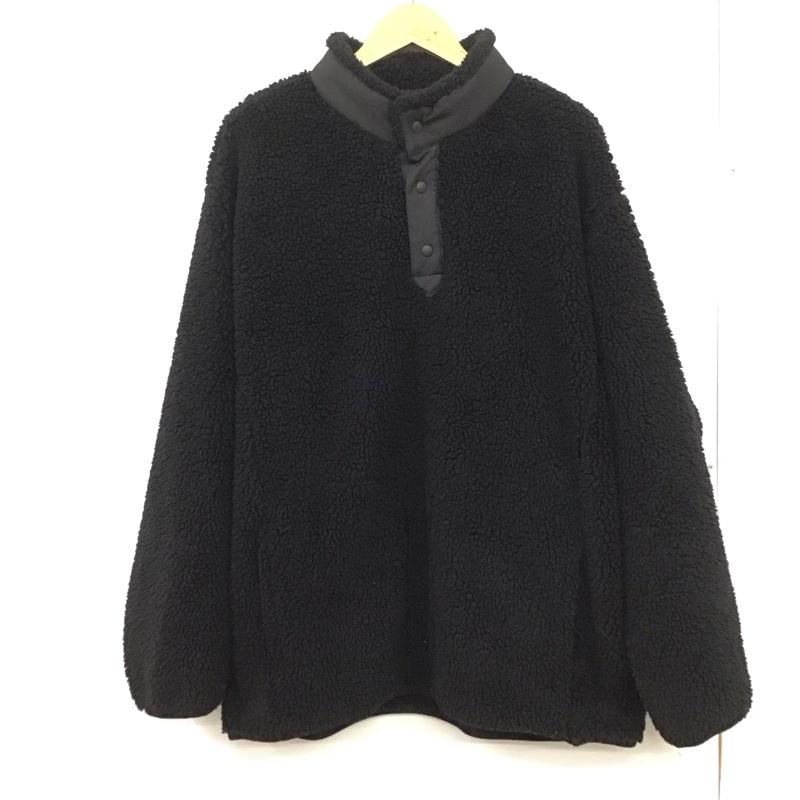 ユニクロ UNIQLO トレーナー 長袖 341-443221 フリースオーバーサイズプルオーバー XL 無地 黒 / ブラック / メンズ USED 古着 中古 10134631