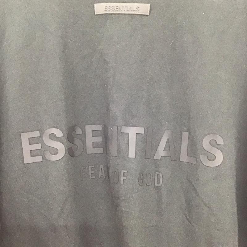 エッセンシャルズ ESSENTIALS Tシャツ 長袖 バックロゴ ロンT クルーネック L ロゴ、文字 黒 / ブラック / レディース USED 古着 中古 10139614