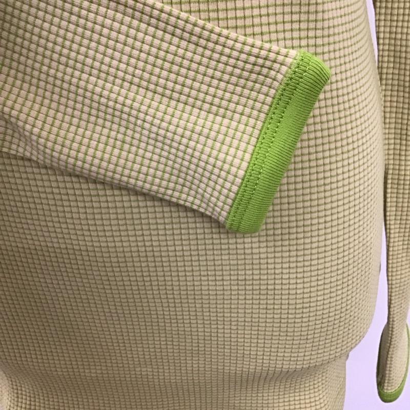 コーエン coen カットソー 長袖 7620-632-0345 マイクロボーダーリブヘンリーネックTシャツ ロンT L チェック 黄 / イエロー / X 薄緑 / ライトグリーン / レディース USED 古着 中古 10112134