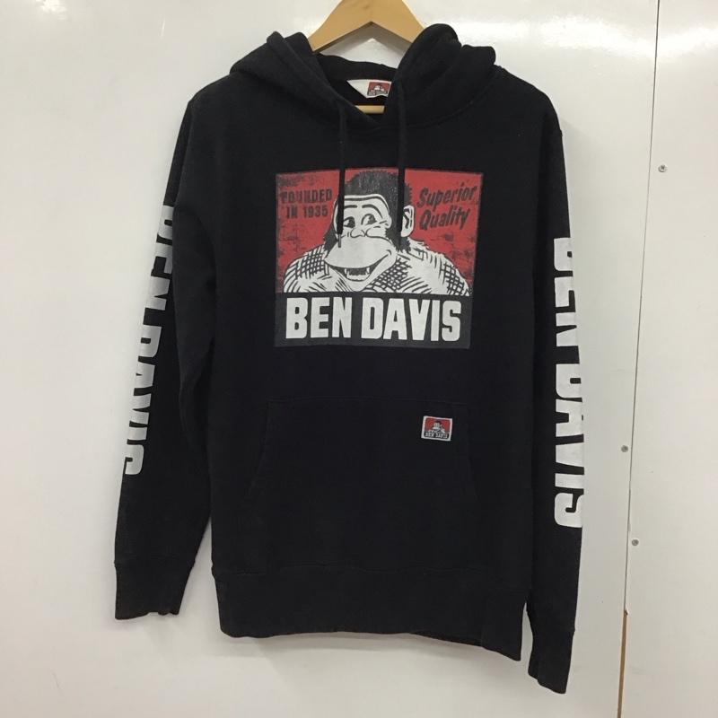 ベンデイビス BEN DAVIS パーカー 長袖 長袖パーカー プルオーバーパーカー スウェット L プリント 黒 / ブラック / メンズ USED 古着 中古 10133629