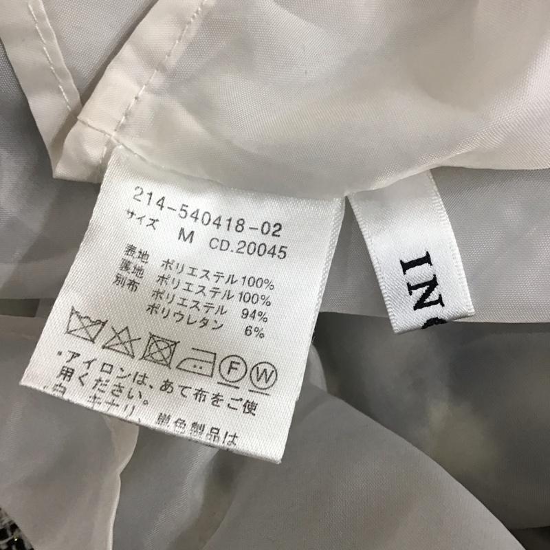 イング INGNI ワンピース ミニスカート 214-540418-02 長袖 ツイード 襟付き M チェック 白 / ホワイト / X 黒 / ブラック / レディース USED 古着 中古 10119592