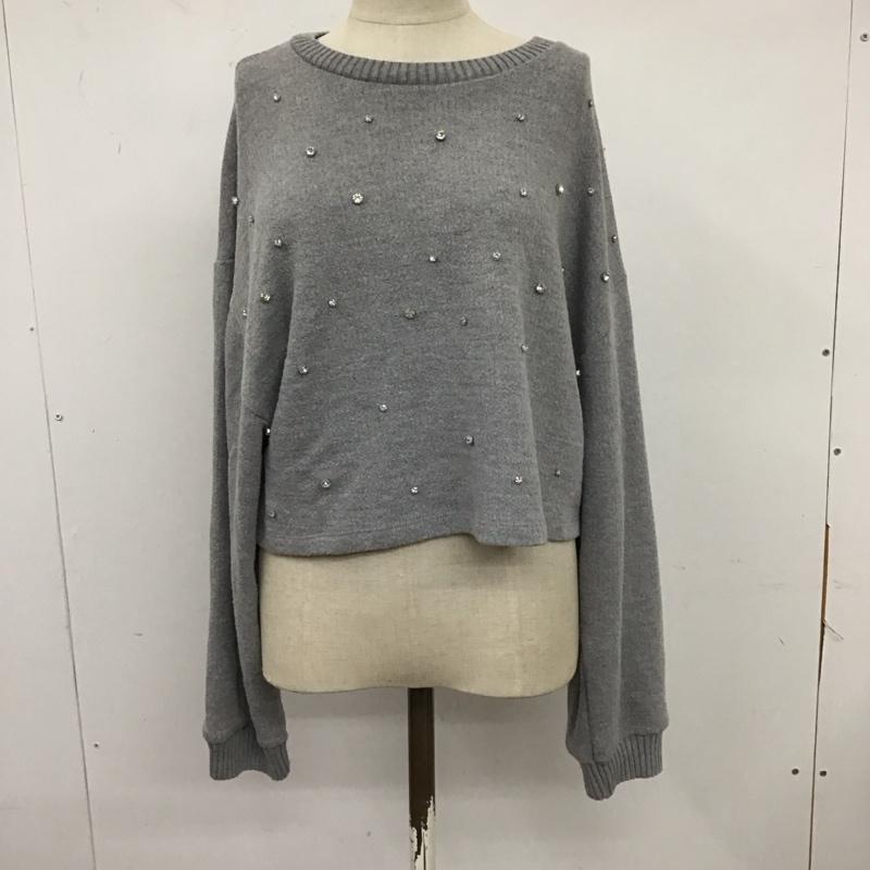 ザラ ZARA ニット、セーター 長袖 クロップド丈 M 無地 灰 / グレー / レディース USED 古着 中古 10122030