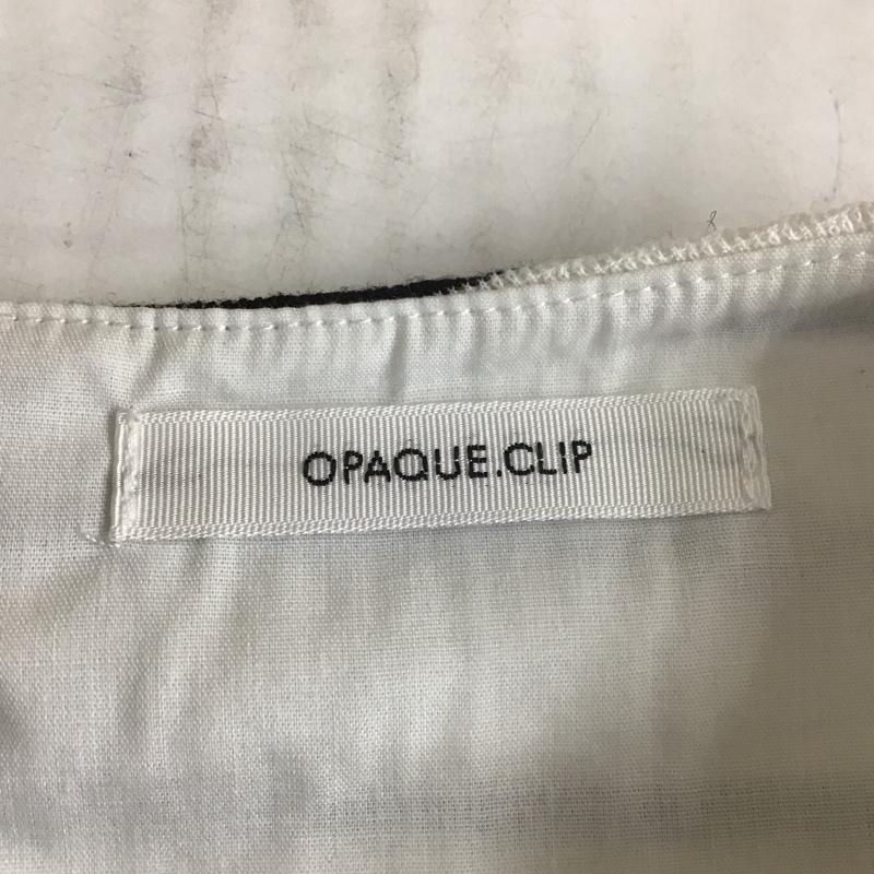 オペークドットクリップ OPAQUE.CLIP カットソー 長袖 637-18203 ドロップショルダー M ボーダー柄 白 / ホワイト / X 黒 / ブラック /  レディース USED 古着 中古 10110888