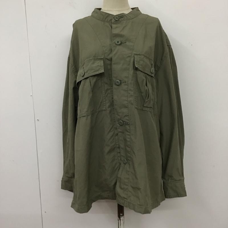 アースミュージックアンドエコロジー earth music&ecology ジャケット、上着 ジャンパー、ブルゾン 1C03L0Y0200 COTTON USAミリタリーシャツブルゾン FREE 無地 カーキ / カーキ / レディース USED 古着 中古 10117704