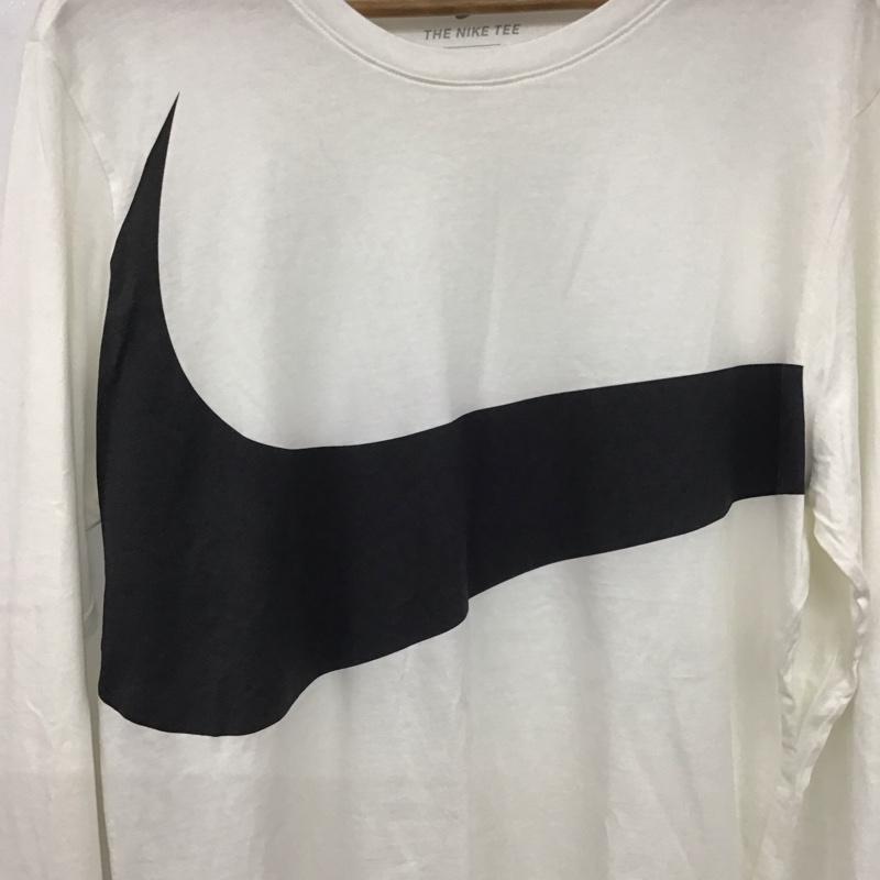 ナイキ NIKE カットソー 長袖 875716-100 HybridH LSTee 長袖カットソー スポーツウェア L ロゴ、文字 白 / ホワイト / メンズ USED 古着 中古 10136592