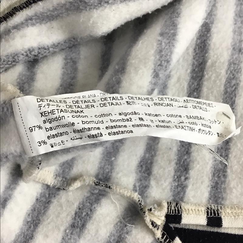 ザラ ZARA トレーナー 長袖 ハーフジップ M ボーダー柄 白 / ホワイト / レディース USED 古着 中古 10121326