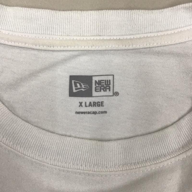 ニューエラ NEW ERA Tシャツ 半袖 半袖カットソー プリントTシャツ クルーネックカットソー XL プリント 白 / ホワイト /  メンズ USED 古着 中古 10111801