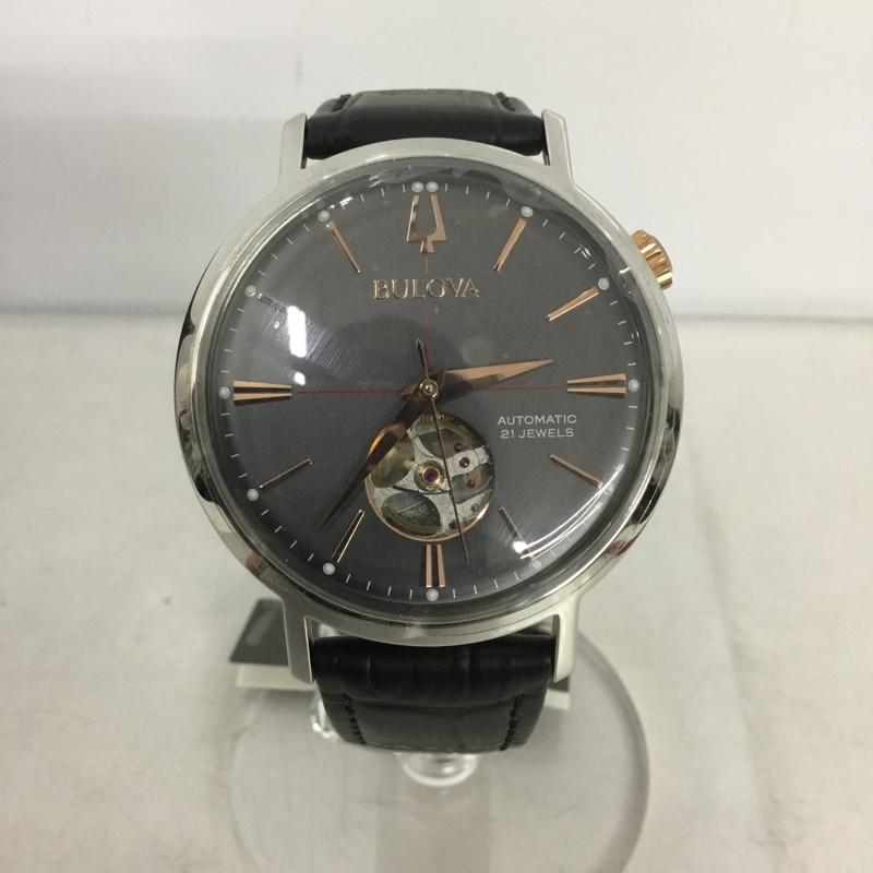 ブローバ BULOVA 腕時計 アナログ(自動巻き) 98A187 クラシック 箱有 ロゴ、文字 黒 / ブラック / メンズ USED 古着 中古 10133883