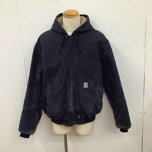 カーハート Carhartt ジャケット、上着 ジャケット、ブレザー ジップアップジャケット アウター 古着 ジップアップパーカー ufcw L ロゴ、文字 紺 / ネイビー /  メンズ USED 古着 中古 10127951