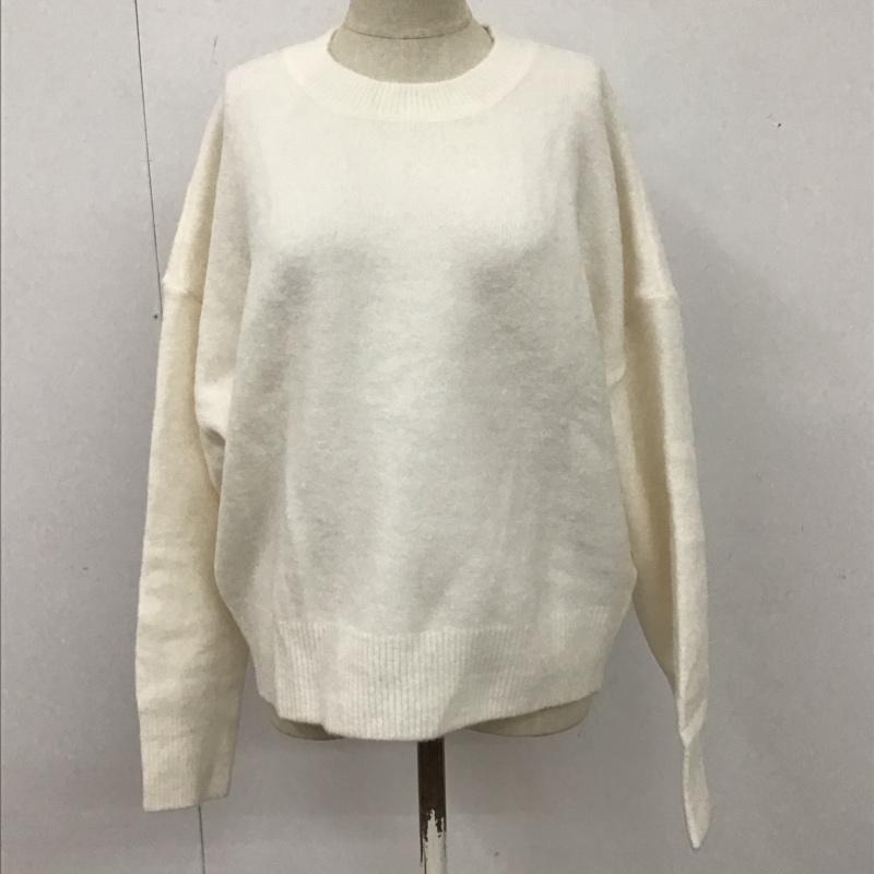ザラ ZARA ニット、セーター 長袖 長袖ニットカットソー ニット セーター クルーネックニット S 無地 白 / ホワイト /  レディース USED 古着 中古 10110446