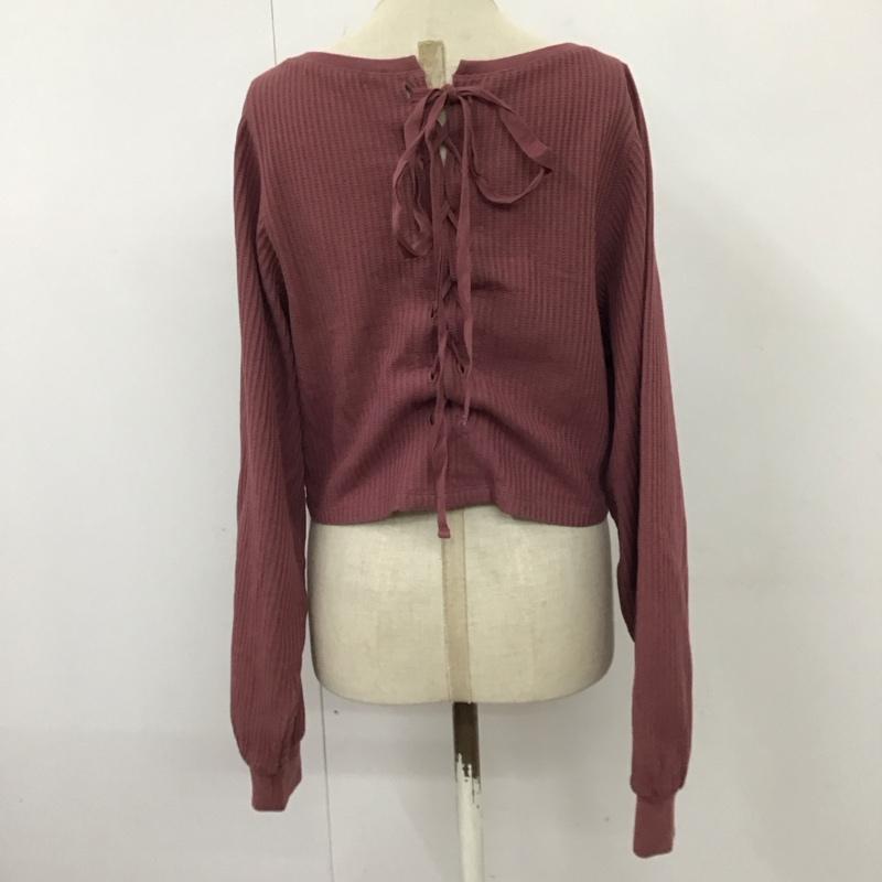 マウジー MOUSSY カットソー 長袖 長袖カットソー クルーネックカットソー ロングスリーブカットソー FREE 無地 えんじ / ワインレッド /  レディース USED 古着 中古 10114507
