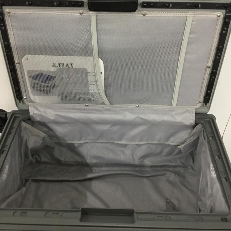アンドフラット &.FLAT スーツケース、トランク スーツケース、トランク FL14-4-00002 折りたたみ ハードキャリーバッグ キャリーケース 箱有 ロゴ、文字 灰 / グレー / メンズ USED 古着 中古 10137510