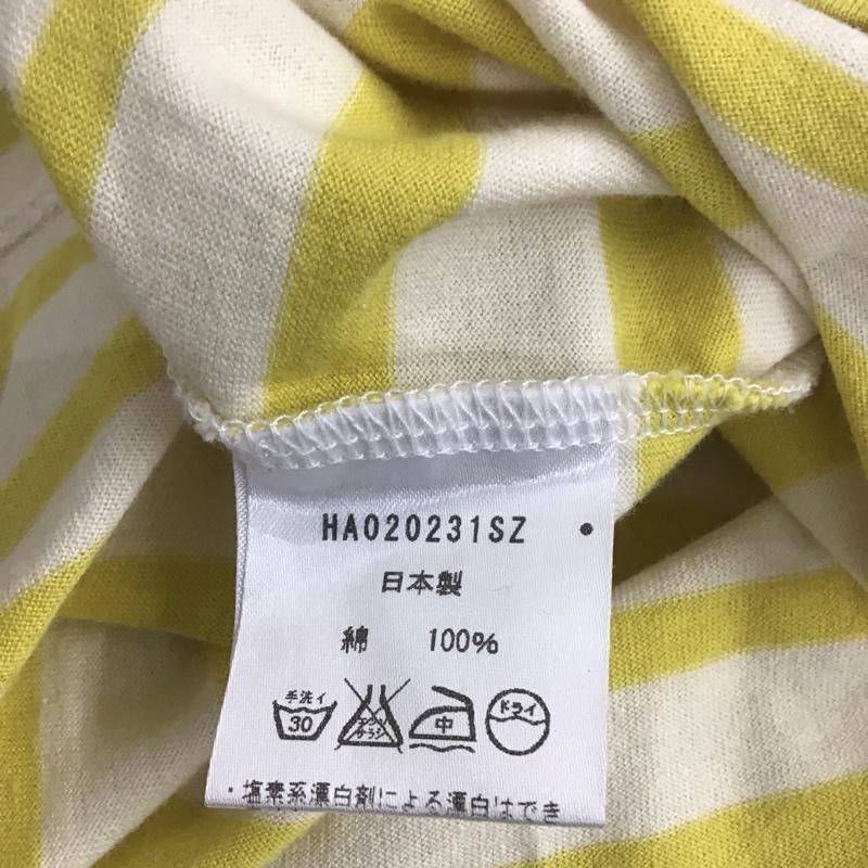 ハレ HARE Tシャツ 半袖 半袖Tシャツ プリントTシャツ 半袖カットソー S ボーダー柄 白 / ホワイト / X 黄 / イエロー /  メンズ USED 古着 中古 10113138