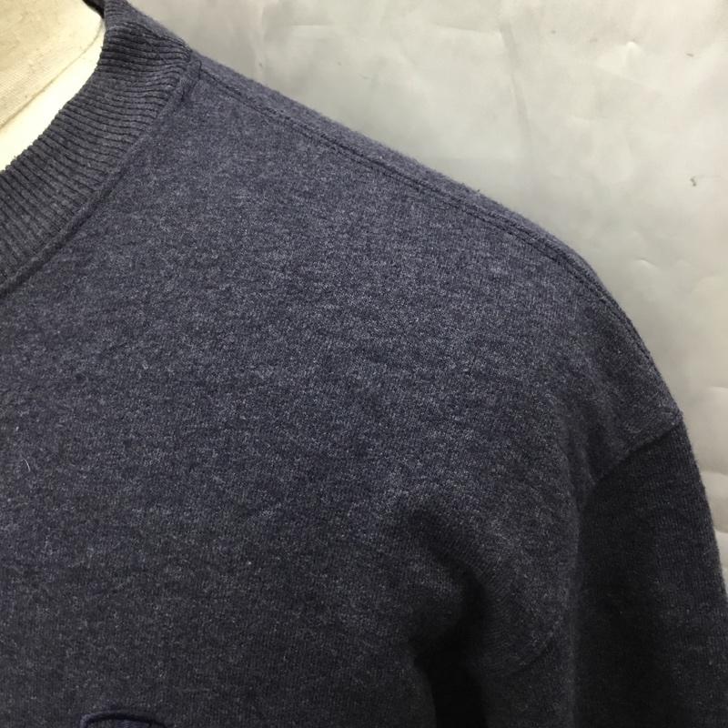 チャンピオン Campion トレーナー 長袖 長袖スウェット 長袖トレーナー リブカットソー 長袖カットソー 刺繍トレーナー M 無地 紺 / ネイビー / メンズ USED 古着 中古 10106458
