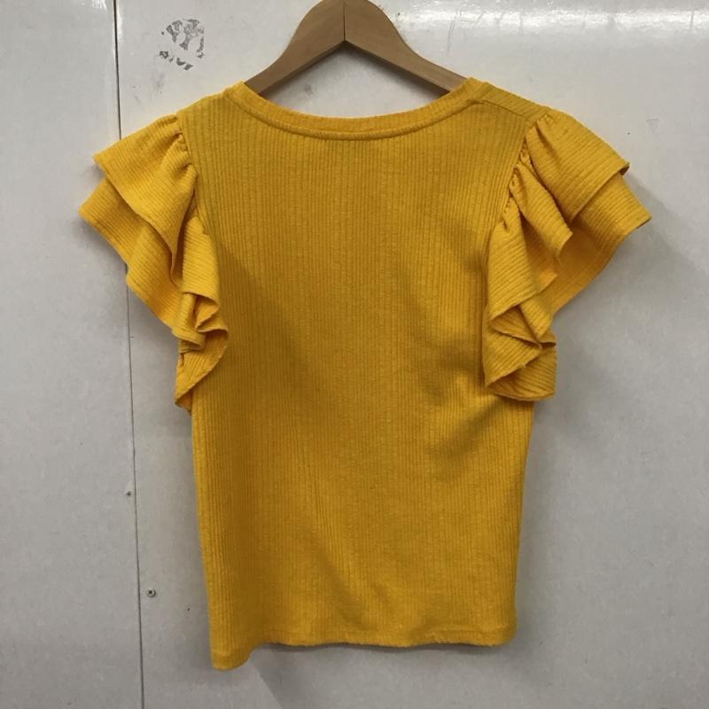 ザラ ZARA カットソー 半袖 L 無地 黄 / イエロー / レディース USED 古着 中古 10129398