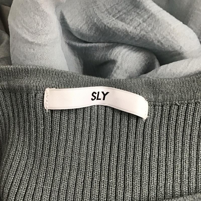 スライ SLY カットソー 長袖 030EAA70-8150 ドッキングニットトップス バルーンスリーブ シアー FREE 無地 水色 / ライトブルー / レディース USED 古着 中古 10125000