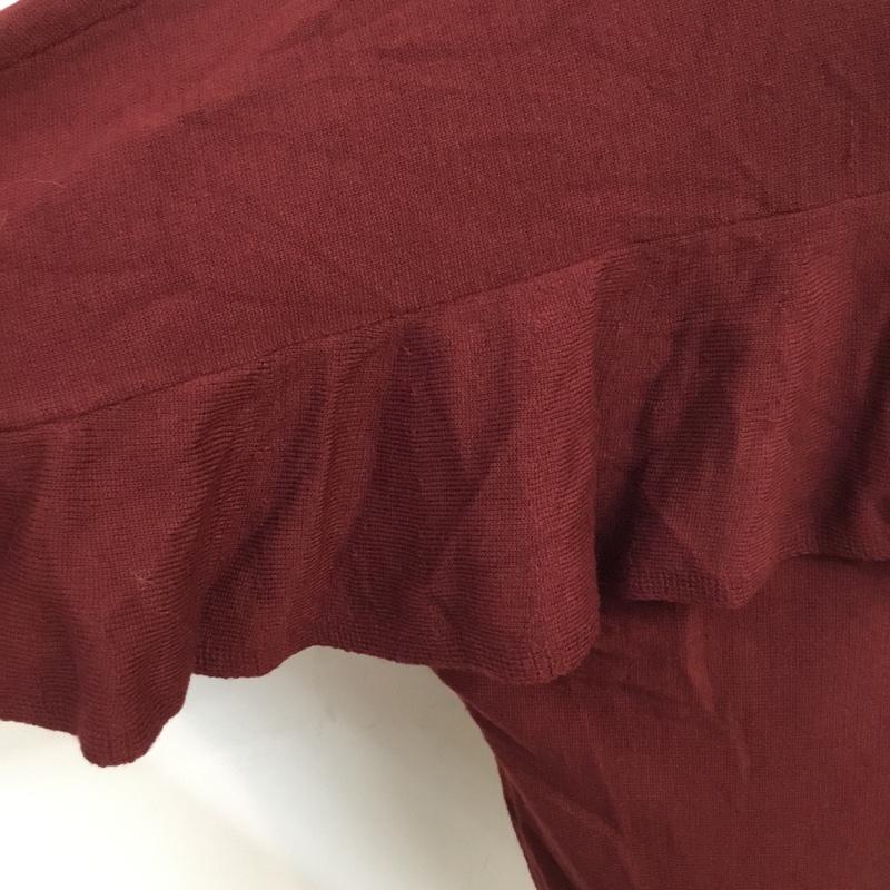 アパートバイローリーズ apart by lowrys ニット、セーター 七分袖 FREE 無地 えんじ / ワインレッド / レディース USED 古着 中古 10045231