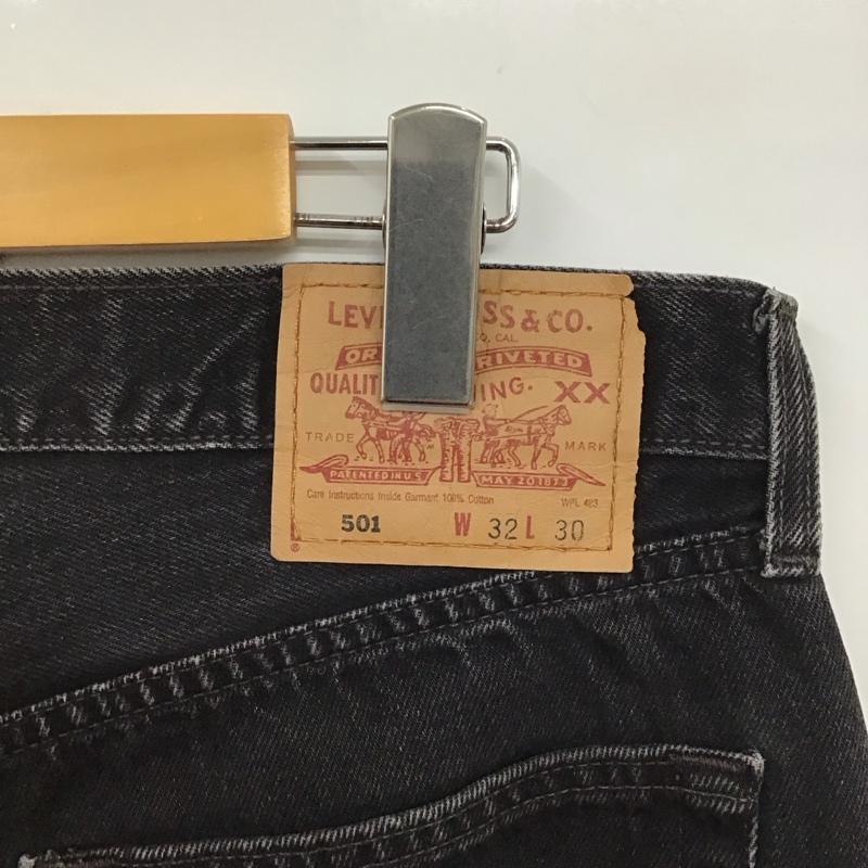 リーバイストラウスアンドコー Levi Strauss & co. パンツ デニム、ジーンズ デニムパンツ ストレートパンツ ワイドパンツ カジュアルパンツ 切りっぱなし 32インチ 無地 黒 / ブラック /  メンズ USED 古着 中古 10122769