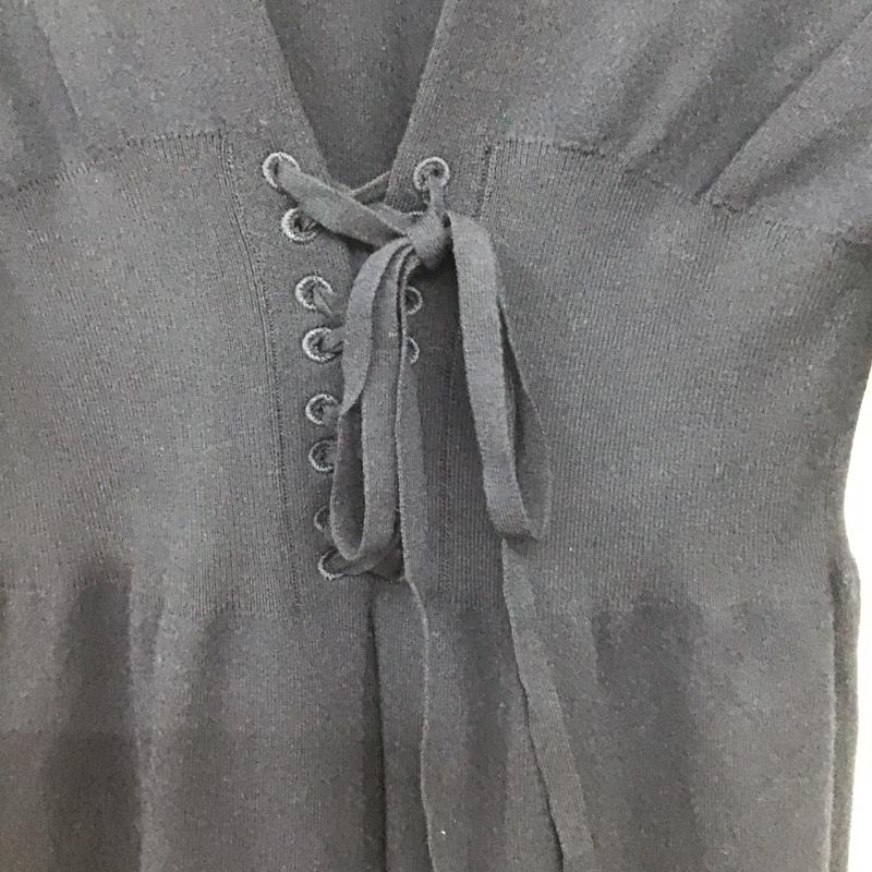 ロペ ROPE ワンピース ロングスカート 長袖ニットワンピース ロングスカート Vネック フレアスカート 38 無地 紺 / ネイビー / レディース USED 古着 中古 10137566