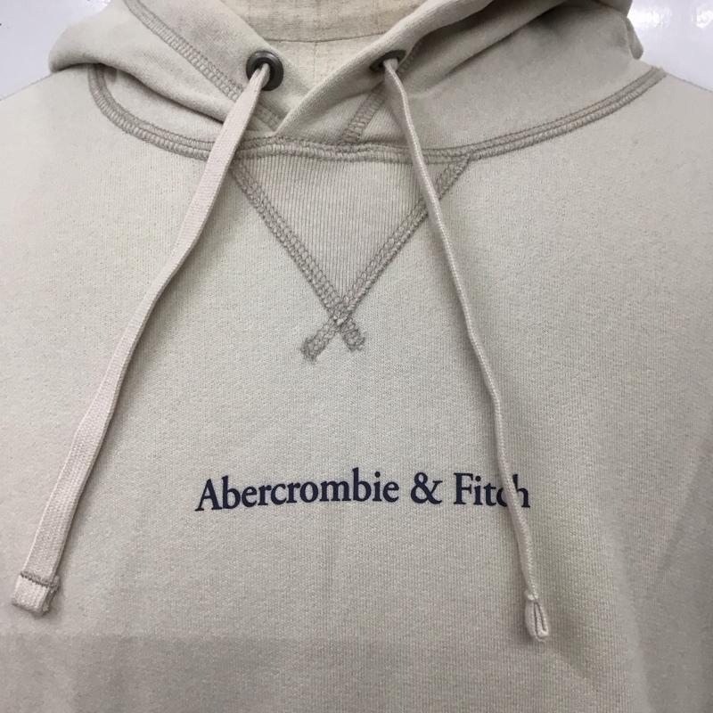 アバクロンビーアンドフィッチ ABERCROMBIE&FITCH パーカー 長袖 長袖パーカー フード付きパーカー プリントスウェット トレーナー XL ロゴ、文字 ベージュ / ベージュ /  メンズ USED 古着 中古 10116648